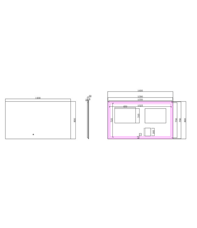 Wiesbaden Badkamerspiegel Soul 140x80cm - Dimbaar Led met Spiegelverwarming - 38.4187