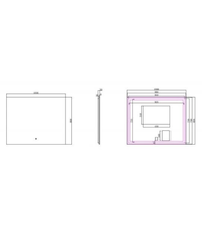 Wiesbaden Badkamerspiegel Soul 80x80cm - Dimbaar Led met Spiegelverwarming - 38.4184