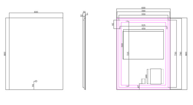 Wiesbaden Badkamerspiegel Soul 60x80cm - Dimbaar Led met Spiegelverwarming - 38.4183 Wiesbaden Badkamerspiegel Soul 60x80cm - Dimbaar Led met Spiegelverwarming - 38.4183