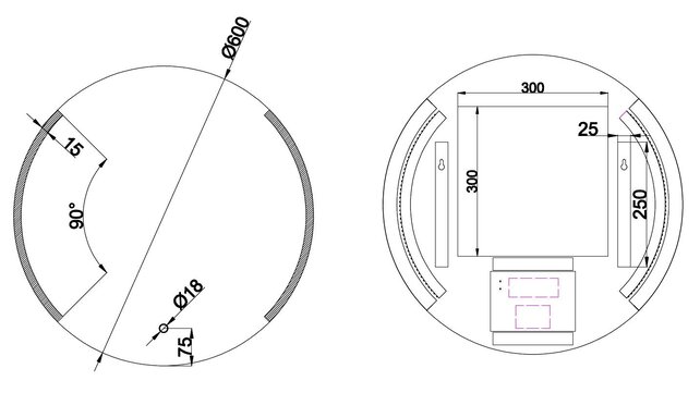 Wiesbaden Ronde Badkamerspiegel Round 60 - Dimbaar Led met Spiegelverwarming - 38.3795