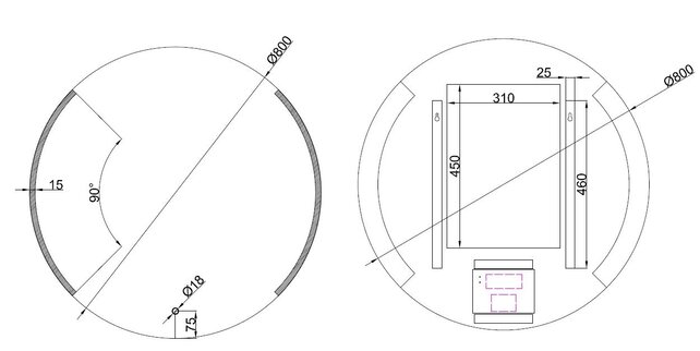 Wiesbaden Ronde Badkamerspiegel Round 80 - Dimbaar Led met Spiegelverwarming - 38.3796