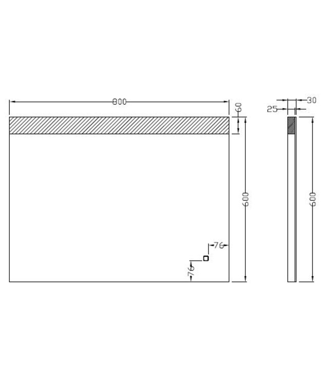 Wiesbaden Badkamerspiegel Single 80x60cm - Dimbaar Led met Spiegelverwarming - 38.3785