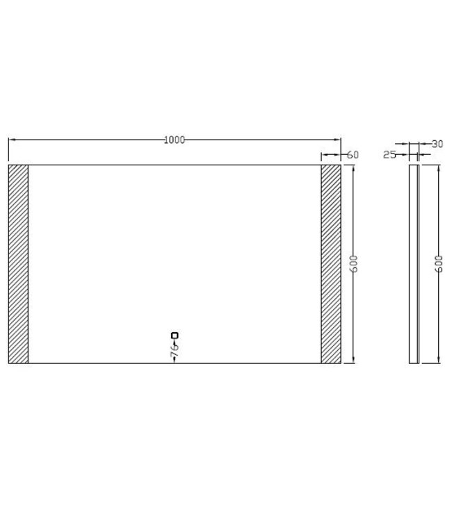 Wiesbaden Badkamerspiegel Sunny 100x60cm - Dimbaar Led met Spiegelverwarming - 38.3791
