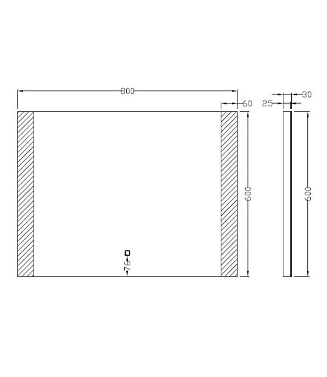 Wiesbaden Wiesbaden Badkamerspiegel Sunny 80x60cm - Dimbaar Led met Spiegelverwarming - 38.3790