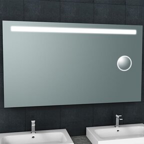 Badkamerspiegel Tigris met scheerspiegel 140x80cm front ledverlichting - 38.3778