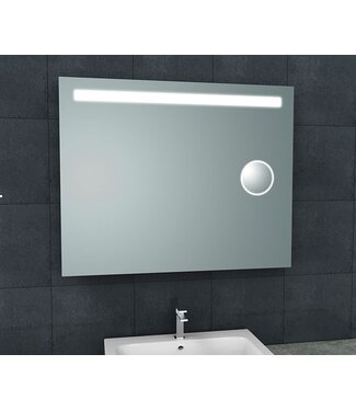 Wiesbaden Badkamerspiegel Tigris met scheerspiegel 100x80cm front ledverlichting - 38.3776