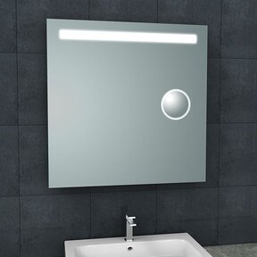 Badkamerspiegel Tigris met scheerspiegel 80x80cm front ledverlichting - 38.3775