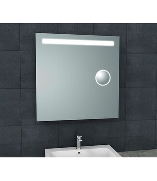 Wiesbaden Badkamerspiegel Tigris met scheerspiegel 80x80cm front ledverlichting - 38.3775