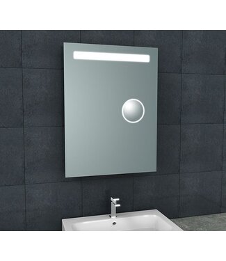 Wiesbaden Badkamerspiegel Tigris met scheerspiegel 60x80cm front ledverlichting - 38.3774