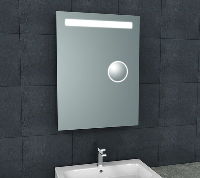 Badkamerspiegel Tigris met scheerspiegel 60x80cm front ledverlichting - 38.3774 Badkamerspiegel Tigris met scheerspiegel 60x80cm front ledverlichting - 38.3774