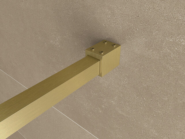 Wiesbaden Inloopdouche Square 100x200 Geborsteld Messing 8 mm nano helder glas - 20.3301