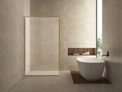 Wiesbaden Inloopdouche Square 100x200 Geborsteld Messing 8 mm nano helder glas - 20.3301