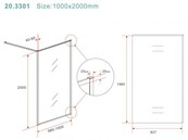 Wiesbaden Inloopdouche Square 100x200 Geborsteld Messing 8 mm nano helder glas - 20.3301