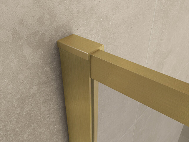 Wiesbaden Inloopdouche Square 120x200 Geborsteld Messing 8 mm nano helder glas - 20.3302