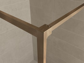 Wiesbaden Inloopdouche Square 120x200 Geborsteld Brons koper 8 mm nano helder glas - 20.3309