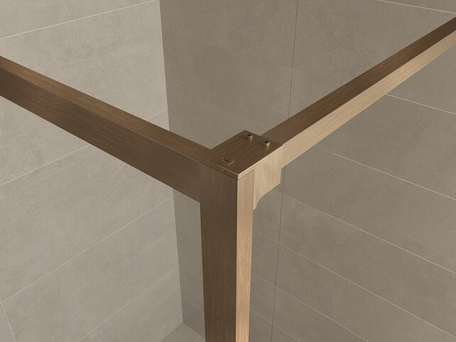 Wiesbaden Inloopdouche Square 120x200 Geborsteld Brons koper 8 mm nano helder glas - 20.3309