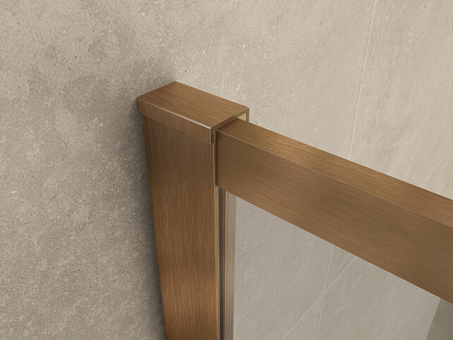 Wiesbaden Inloopdouche Square 120x200 Geborsteld Brons koper 8 mm nano helder glas - 20.3309