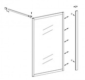 Wiesbaden Inloopdouche Square 90x200 Geborsteld Brons koper 8 mm nano helder glas - 20.3303