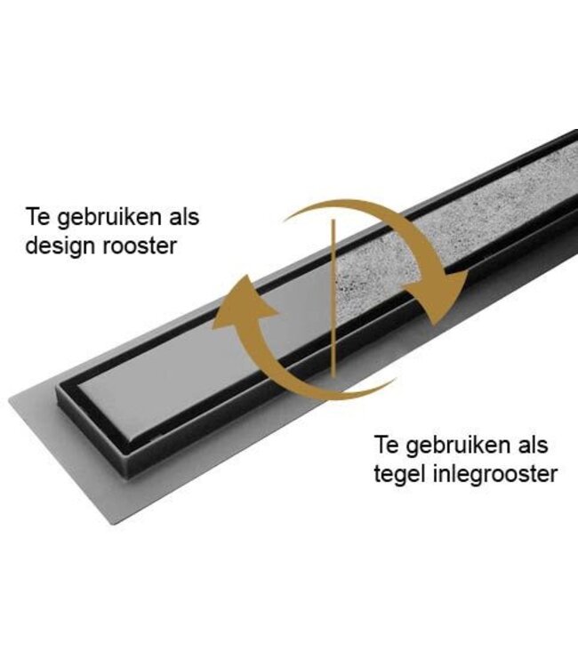 Wiesbaden Douchegoot met tegelrooster 100cm Gunmetal - 33.4259
