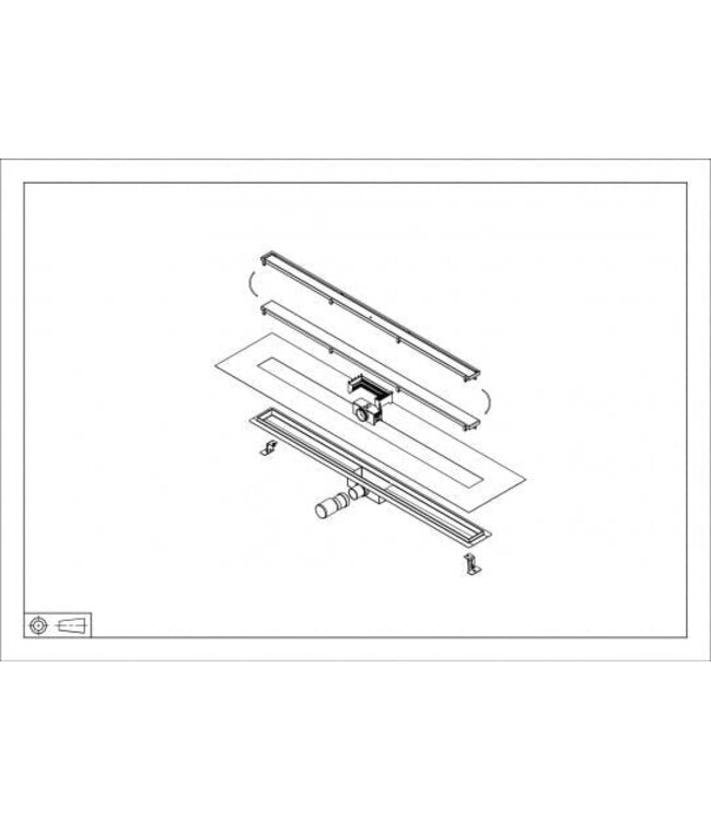 Wiesbaden Douchegoot met tegelrooster 120cm RVS - 33.4277