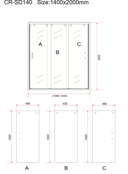 3-Delig Douchedeur Aloni Entra 140x200 cm 8mm helder glas met anti-kalk Chroom 3-Delig Douchedeur Aloni Entra 140x200 cm 8mm helder glas met anti-kalk Chroom