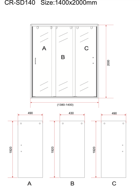 3-Delig Douchedeur Aloni Entra 140x200 cm 8mm helder glas met anti-kalk Chroom 3-Delig Douchedeur Aloni Entra 140x200 cm 8mm helder glas met anti-kalk Chroom