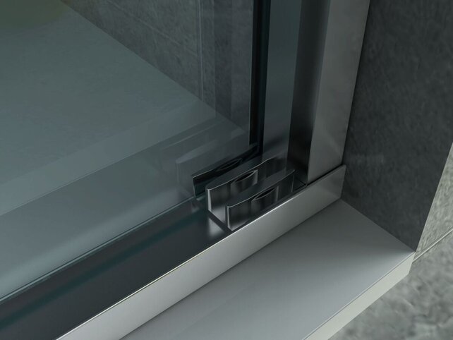 3-Delig Douchedeur Aloni Entra 120x200 cm 8mm helder glas met anti-kalk Chroom