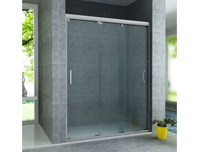 3-Delig Douchedeur Aloni Entra 120x200 cm 8mm helder glas met anti-kalk Chroom