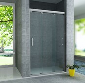 3-Delig Douchedeur Aloni Entra 100x200 cm 8mm helder glas met anti-kalk Chroom