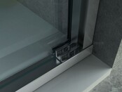 3-Delig Douchedeur Aloni Entra 80x200 cm 8mm helder glas met anti-kalk Chroom