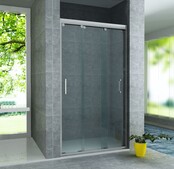 3-Delig Douchedeur Aloni Entra 80x200 cm 8mm helder glas met anti-kalk Chroom