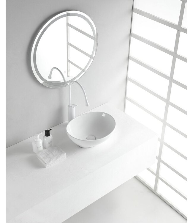 Wiesbaden Waskom Ovaal Barco Wit keramiek 40x33x14cm - 32.3411