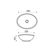Wiesbaden Waskom Ovaal Barco Mat Wit keramiek 40x33x14cm - 32.1411