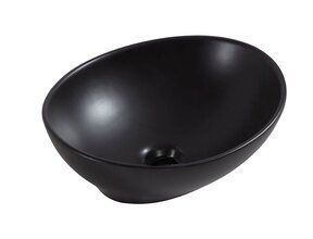 Wiesbaden Waskom Ovaal Barco Mat Zwart keramiek 40x33x14cm - 32.2411