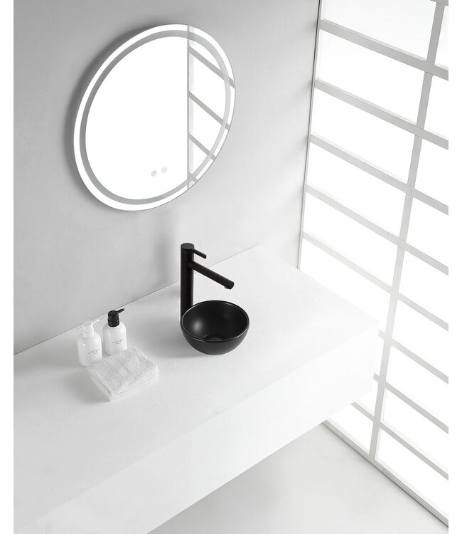 Wiesbaden Waskom Rond Consilio Mat Zwart keramiek 20x9cm - 32.3576