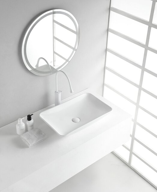 Wiesbaden Waskom Rechthoekig Karé  Wit keramiek 58x36x11cm - 32.3408