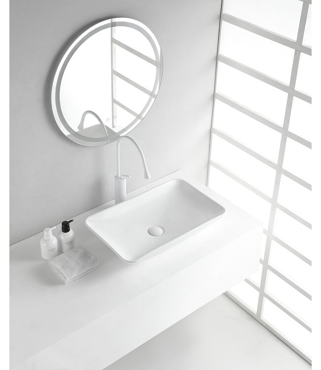 Wiesbaden Waskom Rechthoekig Karé  Wit keramiek 58x36x11cm - 32.3408