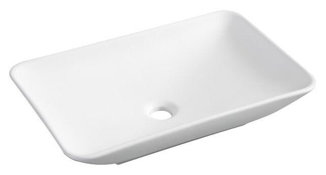 Wiesbaden Waskom Rechthoekig Karé Mat Wit keramiek 58x36x11cm - 32.1408