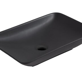 Wiesbaden Waskom Rechthoekig Karé Mat Zwart keramiek 58x36x11cm - 32.2408