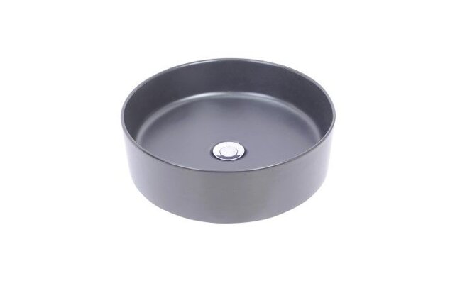 Wiesbaden Waskom Rond Link Mat Zwart keramiek 40x12 cm - 32.3423 Wiesbaden Waskom Rond Link Mat Zwart keramiek 40x12 cm - 32.3423