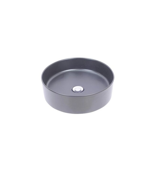 Wiesbaden Waskom Rond Link Mat Zwart keramiek 40x12 cm - 32.3423
