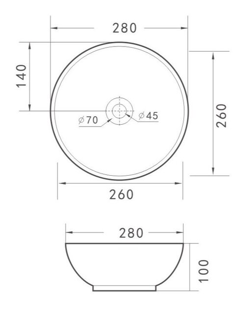 Wiesbaden Waskom Rond Kimo Wit keramiek 28x10 cm - 32.3413