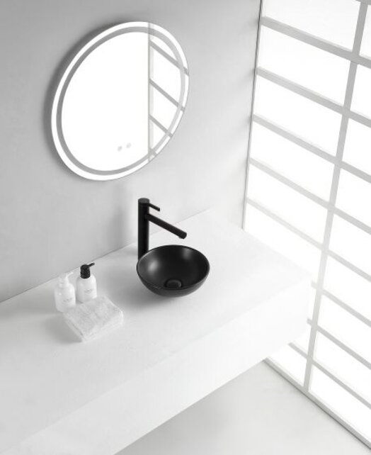 Wiesbaden Waskom Rond Kimo Mat Zwart keramiek 28x10 cm - 32.3414