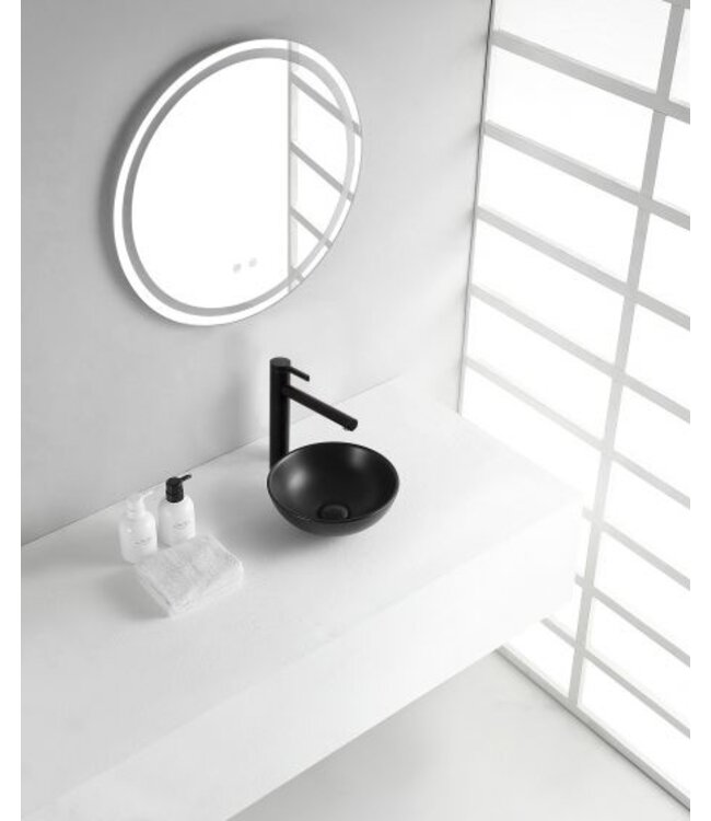 Wiesbaden Waskom Rond Kimo Mat Zwart keramiek 28x10 cm - 32.3414