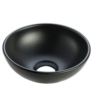Wiesbaden Wiesbaden Waskom Rond Kimo Mat Zwart keramiek 28x10 cm - 32.3414