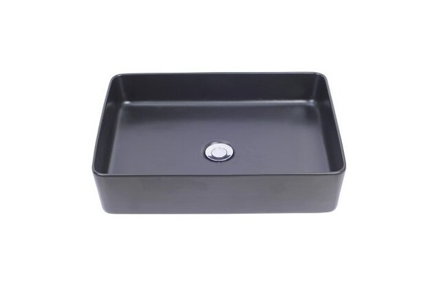 Wiesbaden waskom rechthoekig Link Mat Zwart 50x35x12 cm keramiek - 32.3425