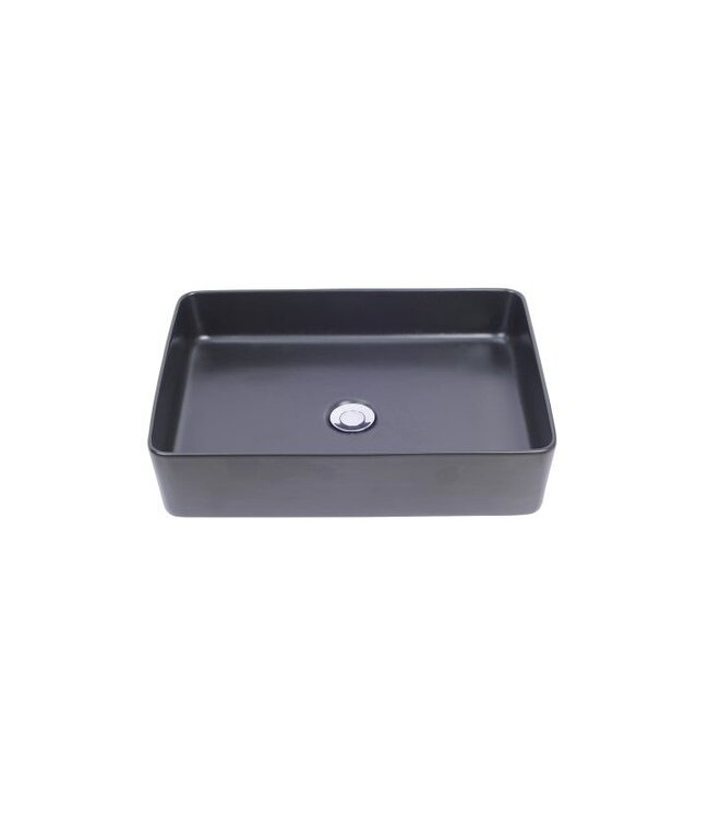 Wiesbaden Wiesbaden waskom rechthoekig Link Mat Zwart 50x35x12 cm keramiek - 32.3425