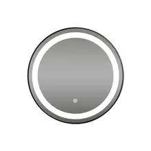 Badkamerspiegel Zwart Rond Hamburg 80cm Anti condens en Led-verlichting touch schakelaar met spiegelverwarming