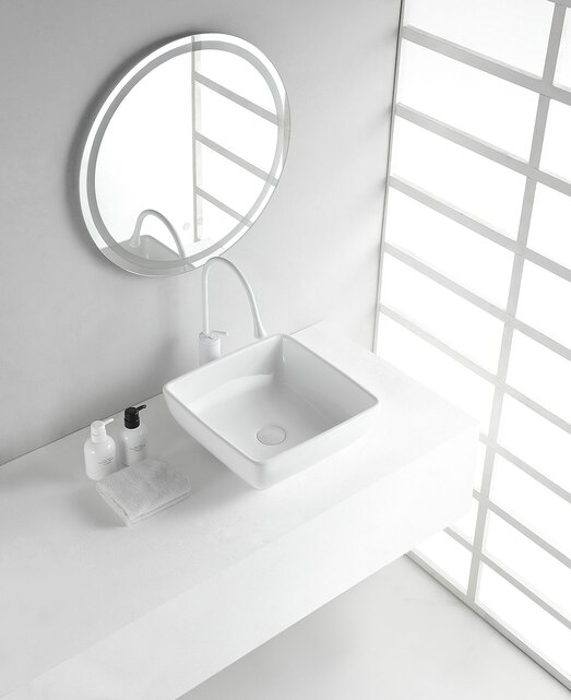 Wiesbaden waskom Vierkant Piazza Wit 40x40x15 cm keramiek - 32.3406