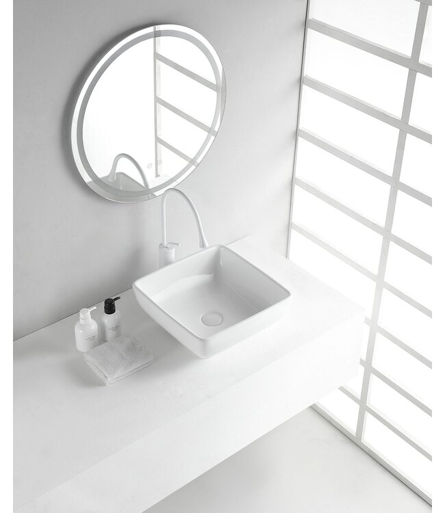 Wiesbaden waskom Vierkant Piazza Wit 40x40x15 cm keramiek - 32.3406